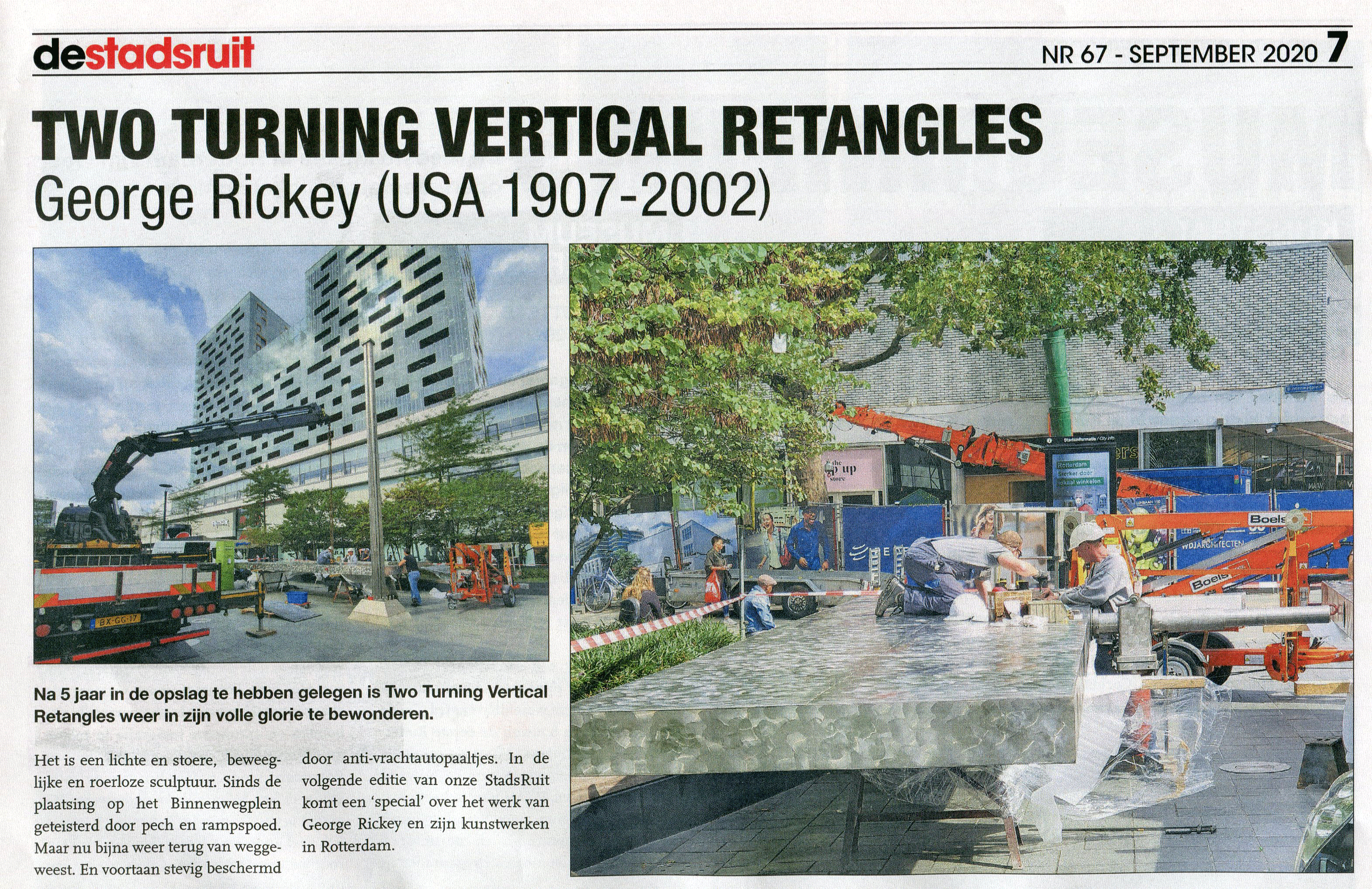Two Open Rectangles George Rickey Outside Two Turning Vertical Rectangles weer te bewonderen - BKOR