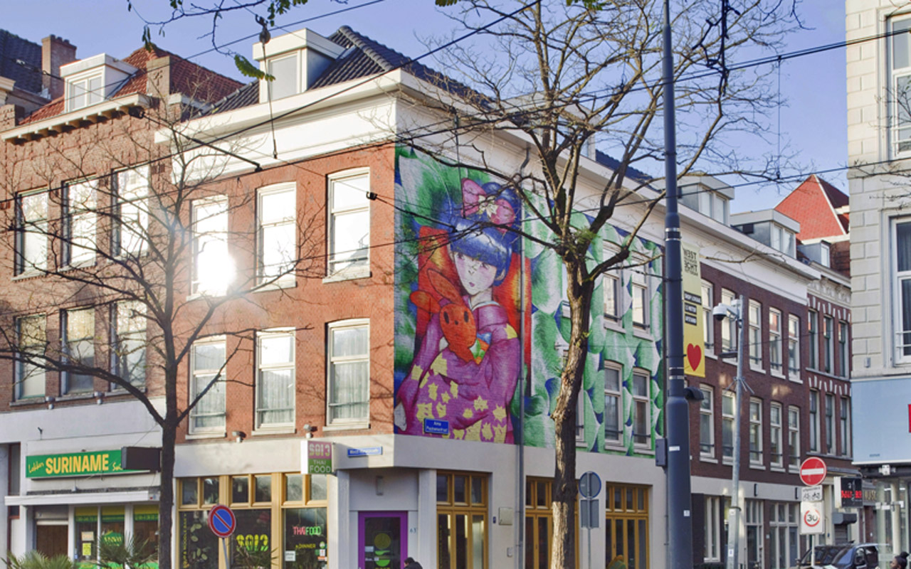 Sharon van Dams - muurschildering Anna Paulownastraat West-Kruiskade